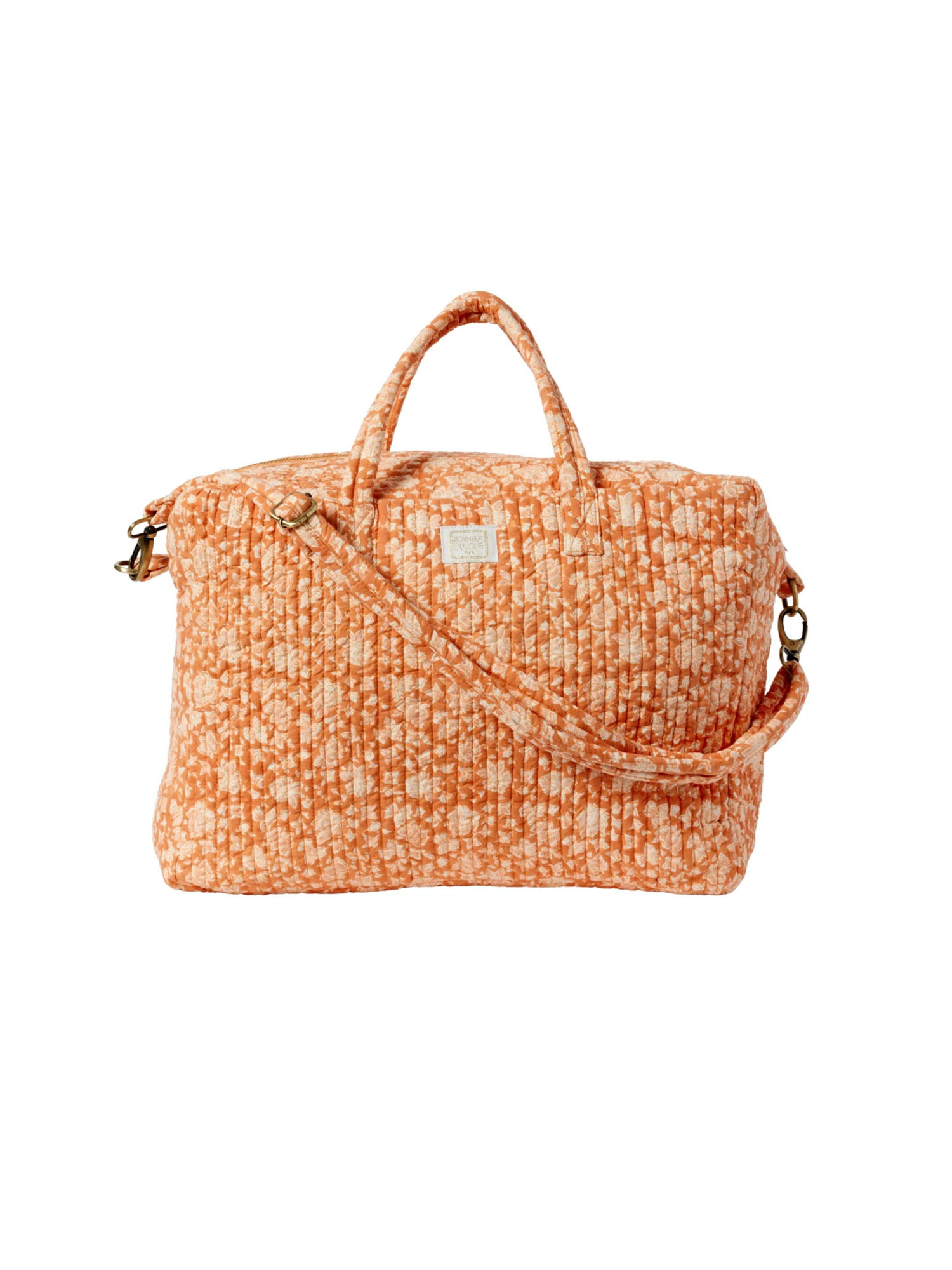 Handgemaakte katoenen weekendtas met blockprint – Bonheur du Jour