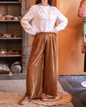 viscose gouden pantalon bohemian