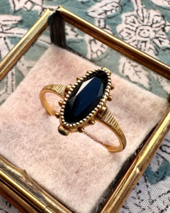 vergulde boho ring met onyx