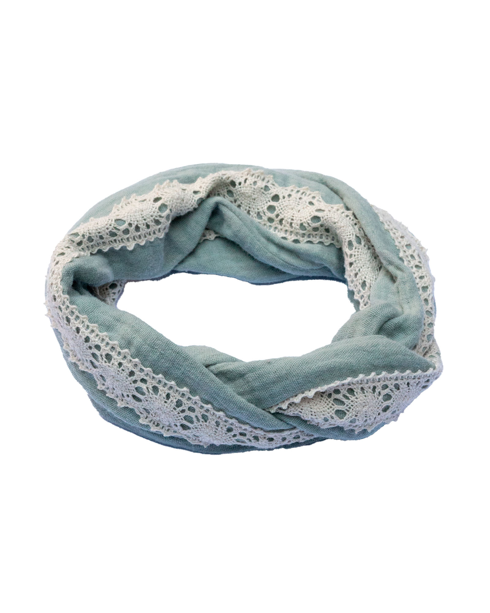 Limited Edition Boho Haarband “Laguna” – Zeegroene Hydrofiele Stof met Gehaakt Sierbandje