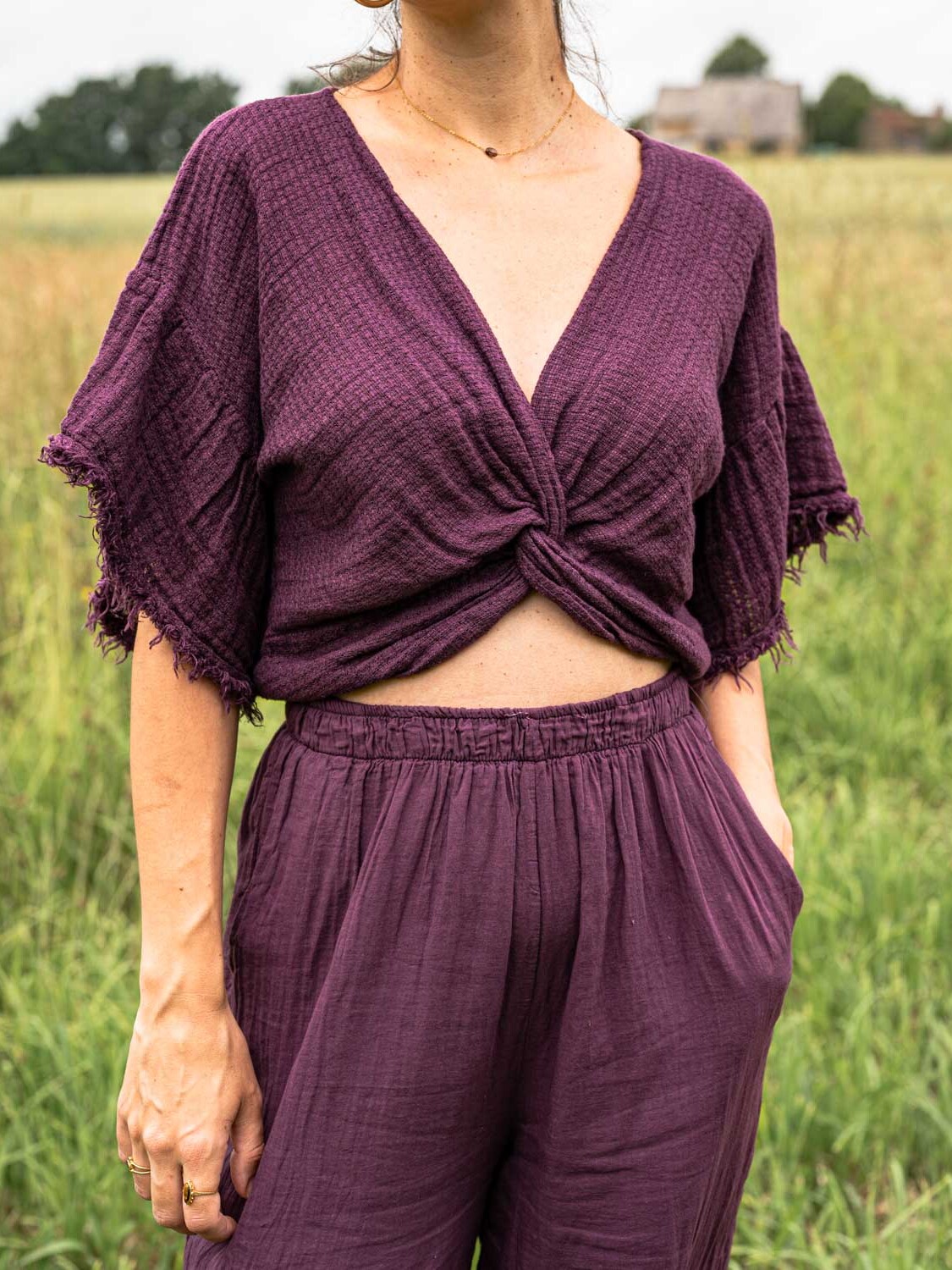 Boho Top Noa in paars – luchtig en vrouwelijk