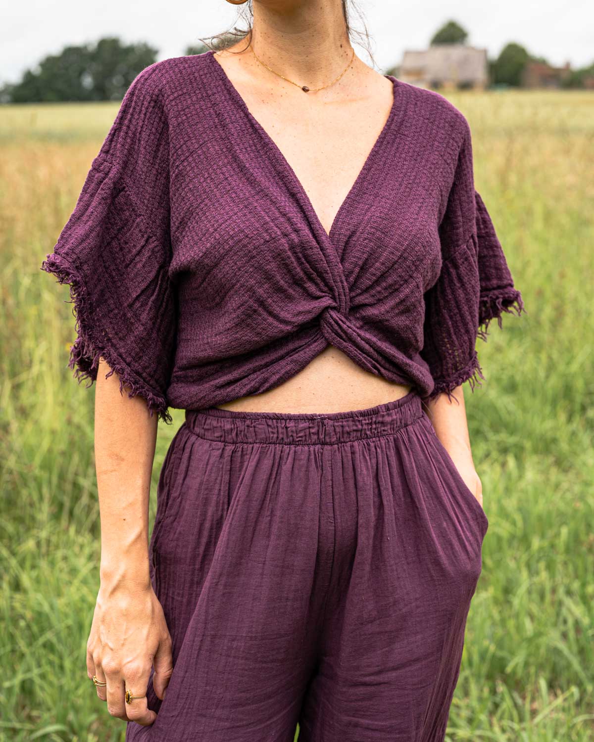Boho Top Noa in paars – luchtig en vrouwelijk