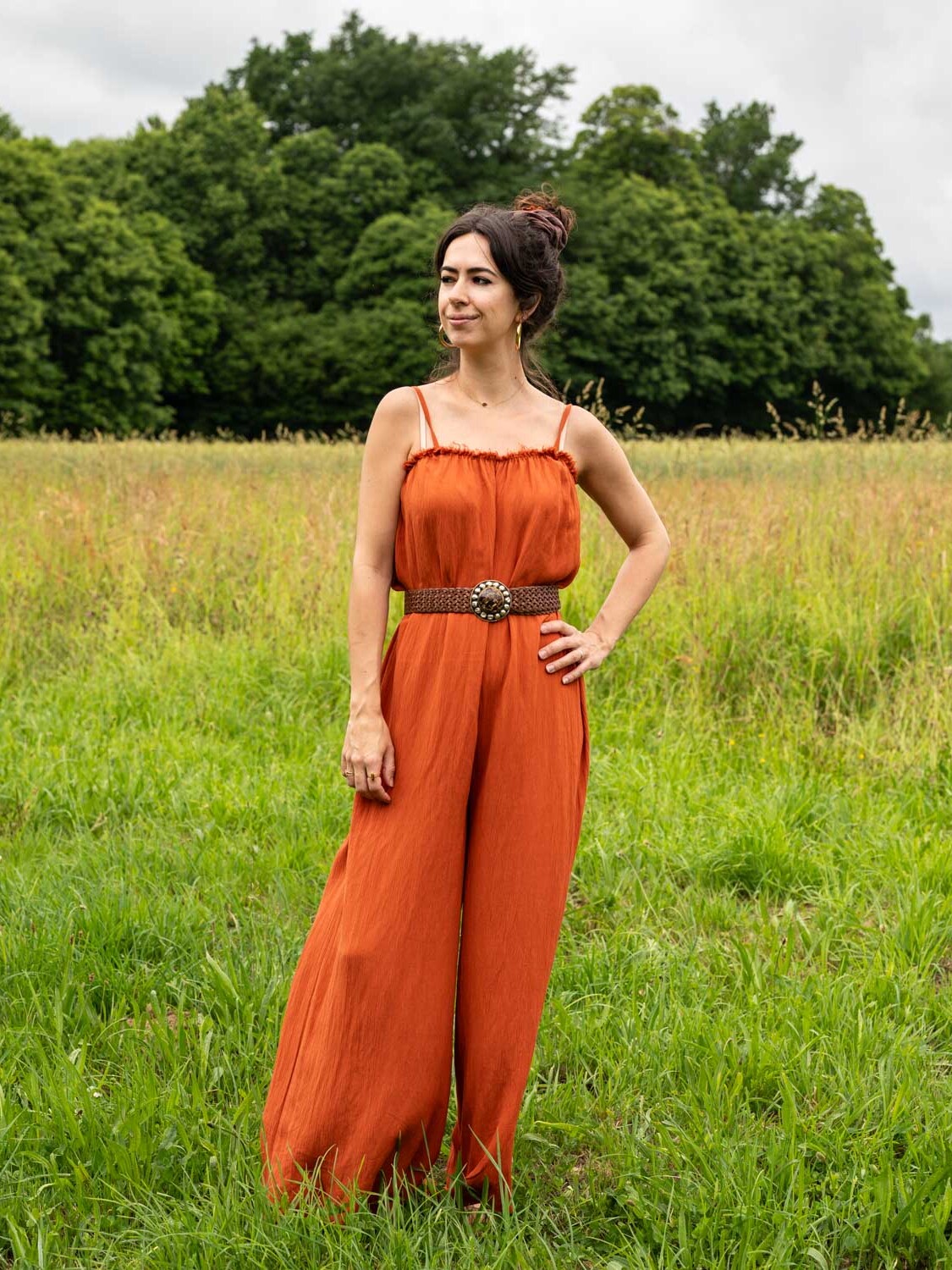Boho jumpsuit Alma in warme terracotta tint