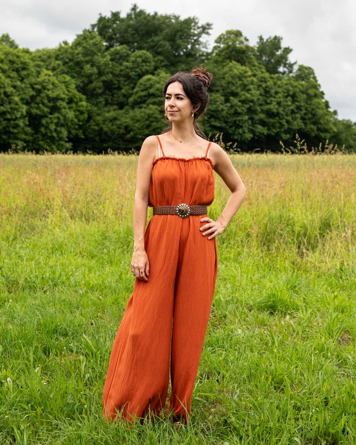 Boho jumpsuit Alma in warme terracotta tint