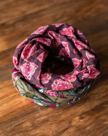 bruine blockprint haarband sfeerfoto