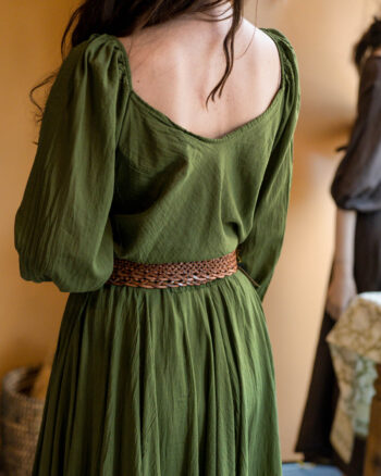 Groene boho blouse ‘Liora’ met mooie mouwen – achterkant
