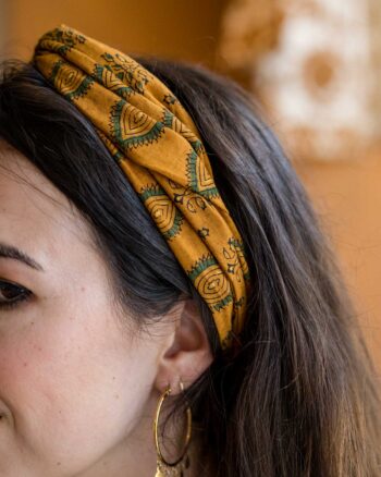 boho honinggele blockprint haarband