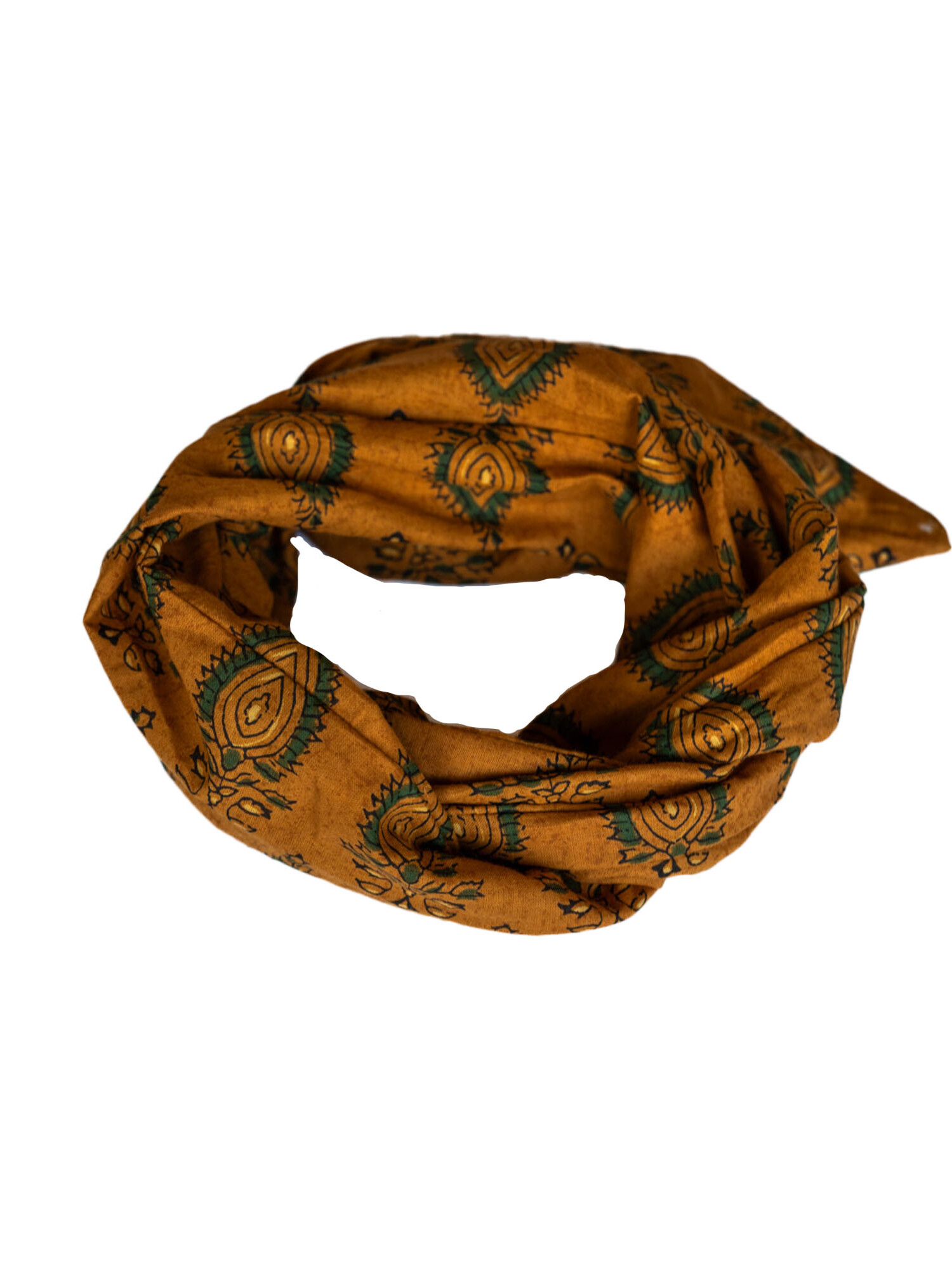 Handgemaakte boho haarband ‘Sahana’ honing – strikvorm
